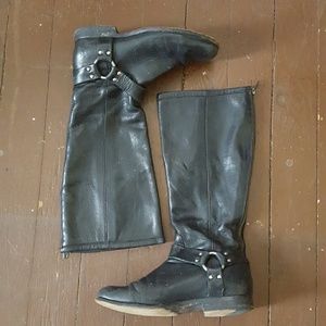 Frye tall moto boots